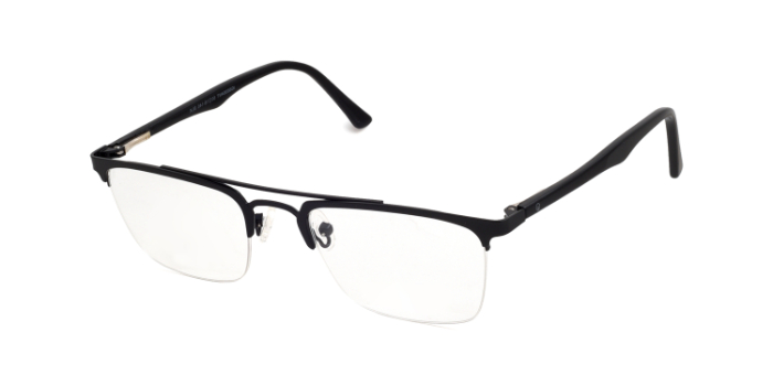 INTEGRITI Black Half Frame Rectangle Eyeglasses for Men and Women