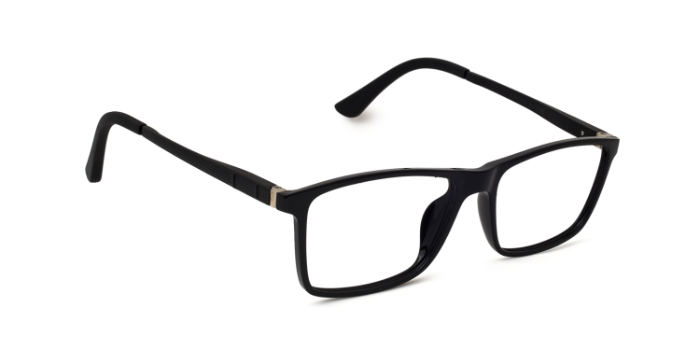  Black Full Frame Rectangle Eyeglasses for Men and Women