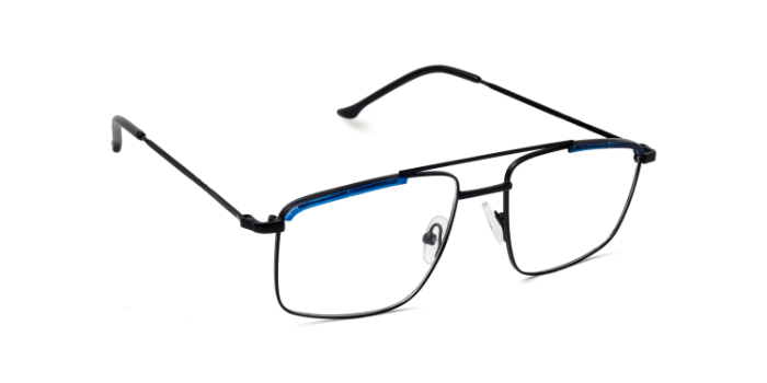  Black Full Frame Square Eyeglasses for Men and Women