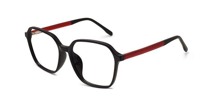  Black Full Frame Hexagon Eyeglasses for Men and Women