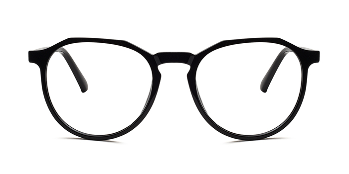  Black Full Frame Round Eyeglasses for Men and Women