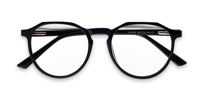  Black Full Frame Round Eyeglasses for Men and Women