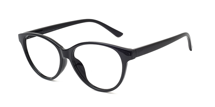  Black Full Frame Oval Eyeglasses for Women