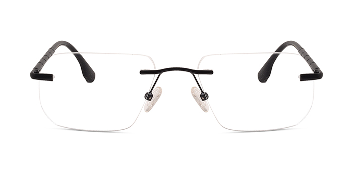  Black Rimless Rectangle Eyeglasses for Men and Women