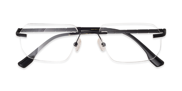  Black Rimless Rectangle Eyeglasses for Men and Women