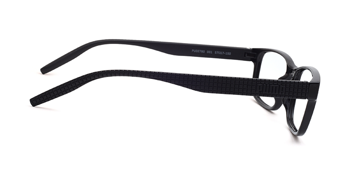 PUMA Black Full Frame Rectangle Eyeglasses for Men and Women