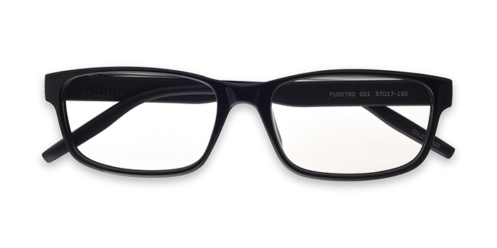 PUMA Black Full Frame Rectangle Eyeglasses for Men and Women