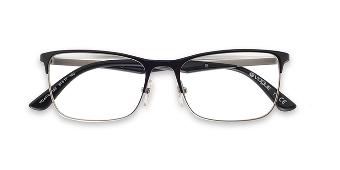VOGUE Black Full Frame Square Eyeglasses for Women