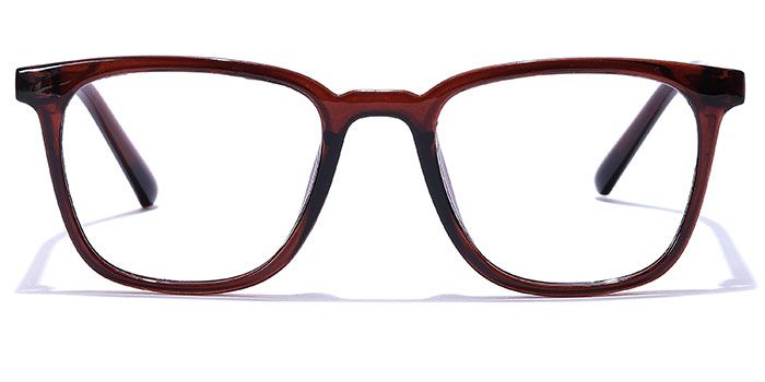  Glossy Brown Full Frame Wayfarer Computer Glasses for Men and Women