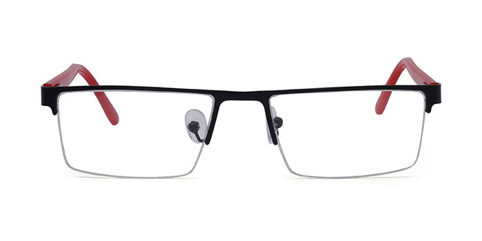  Black Half Frame Rectangle Eyeglasses for Men and Women