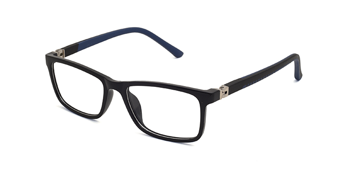  Black Full Frame Rectangle Eyeglasses for Kids