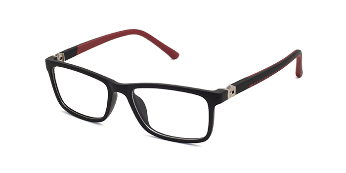  Black Full Frame Rectangle Eyeglasses for Kids