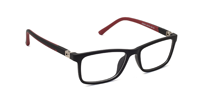  Black Full Frame Rectangle Eyeglasses for Kids