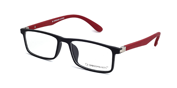 SPECSMAKERS Black Full Frame Rectangle Eyeglasses for Men