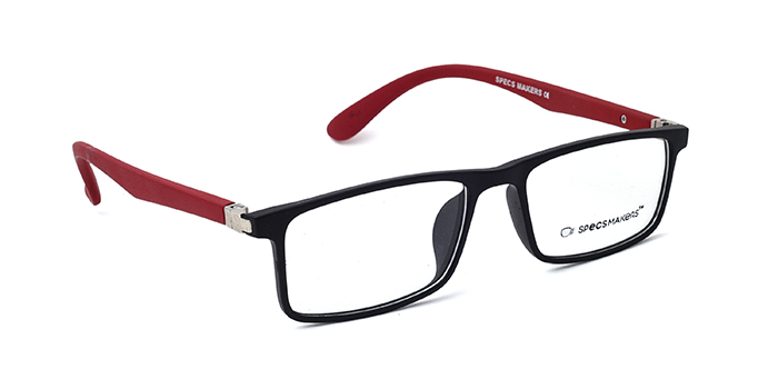 SPECSMAKERS Black Full Frame Rectangle Eyeglasses for Men