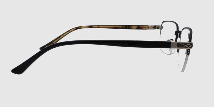  Black Half rim Rectangle Eyeglasses for Men