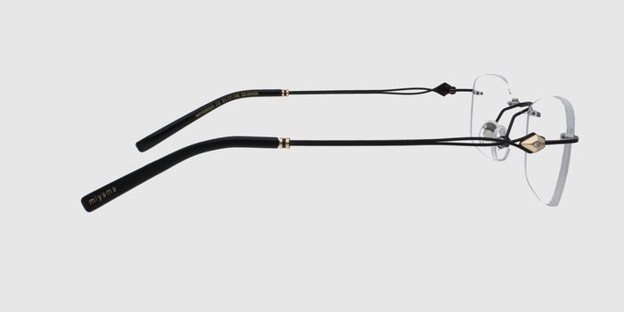  Black Rimless Rectangle Eyeglasses for Men and Women