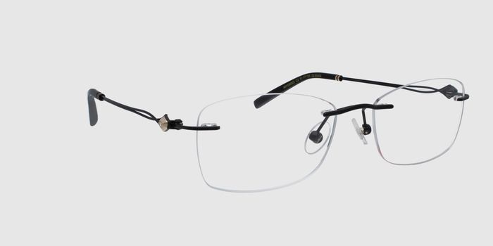  Black Rimless Rectangle Eyeglasses for Men and Women