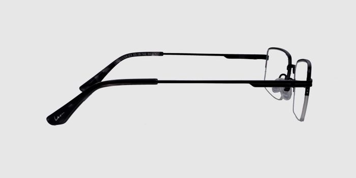  Black Half rim Rectangle Eyeglasses for Men