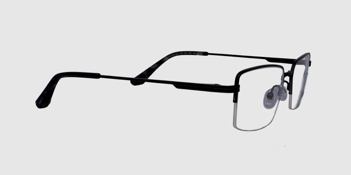 Black Half rim Rectangle Eyeglasses for Men