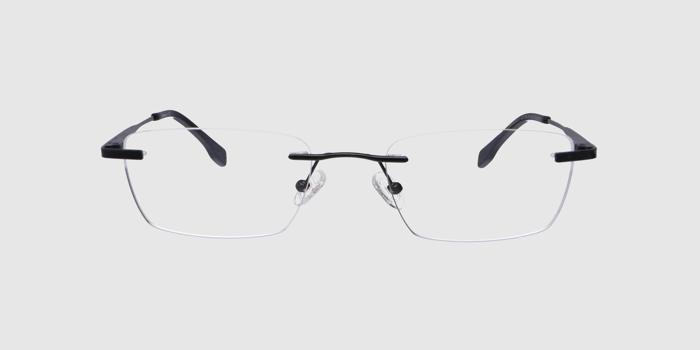  Black Rimless Rectangle Eyeglasses for Men and Women