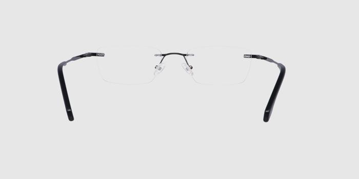  Black Rimless Rectangle Eyeglasses for Men and Women