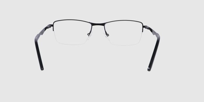  Black Half rim Rectangle Eyeglasses for Men and Women