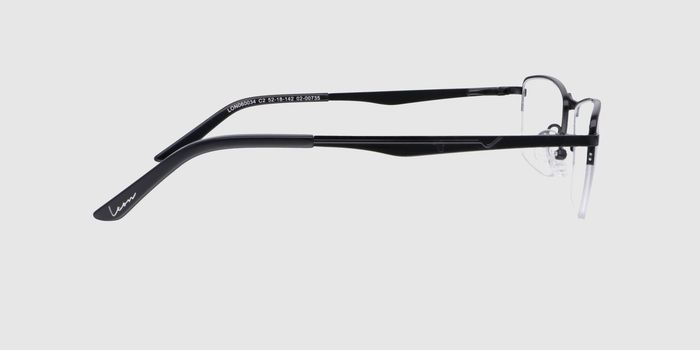  Black Half rim Rectangle Eyeglasses for Men and Women