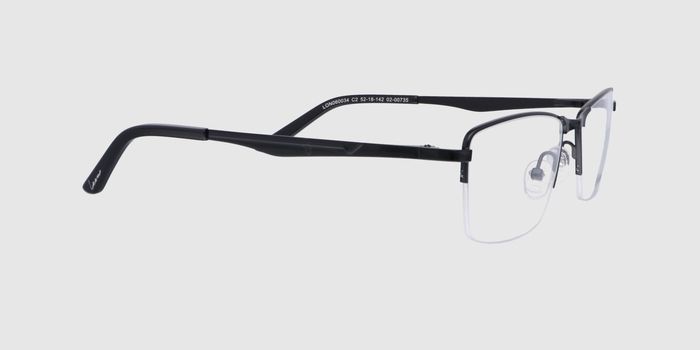  Black Half rim Rectangle Eyeglasses for Men and Women