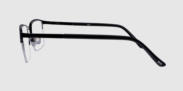  Black Half rim Rectangle Eyeglasses for Men and Women