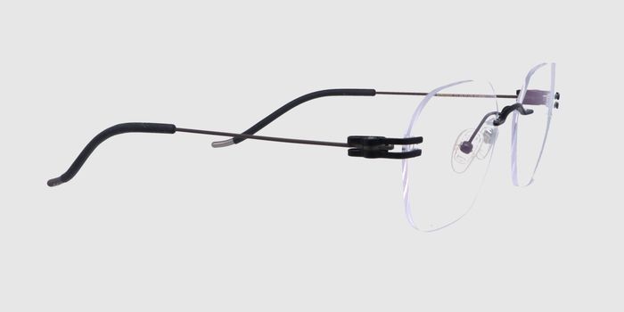  Black Rimless Hexagon Eyeglasses for Men and Women