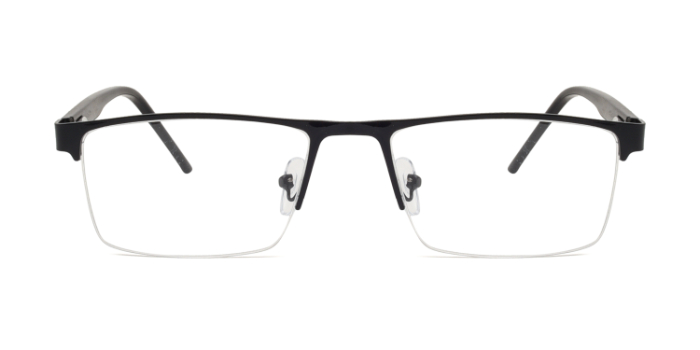  Black Half Frame Rectangle Eyeglasses for Men and Women