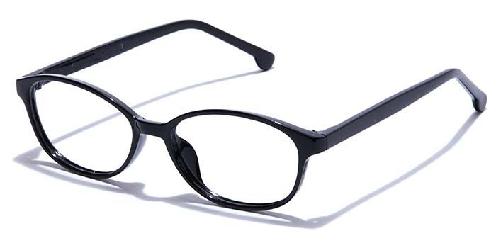  Glossy Black Full Frame Oval Eyeglasses for Women