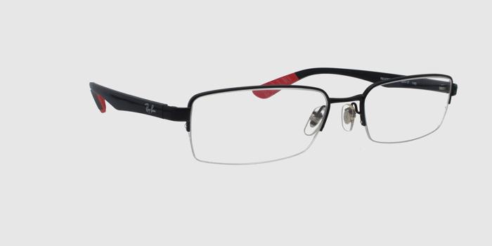  Black Half rim Rectangle Eyeglasses for Men and Women