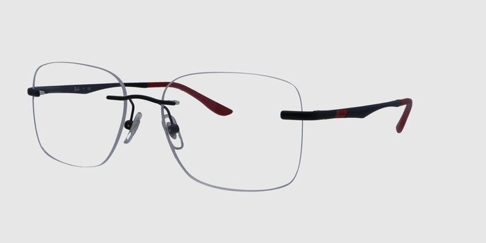  Black Rimless Rectangle Eyeglasses for Men and Women