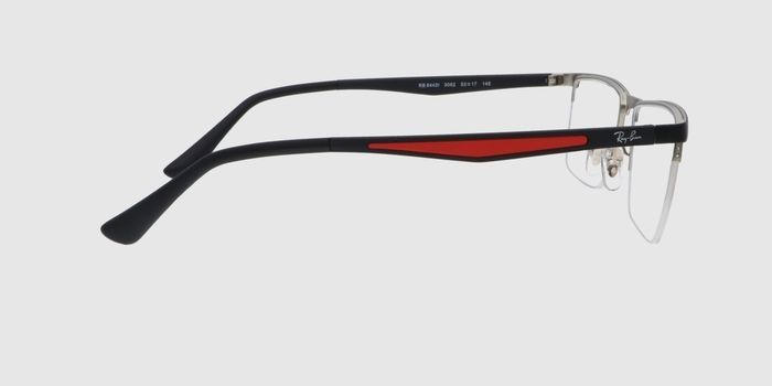  Black Half rim Rectangle Eyeglasses for Men and Women