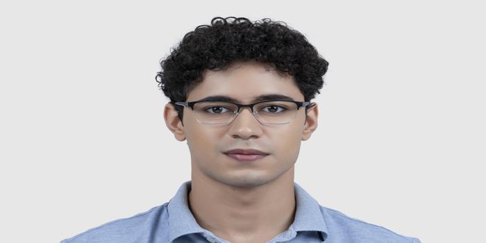  Black Full frame Rectangle Eyeglasses for Men