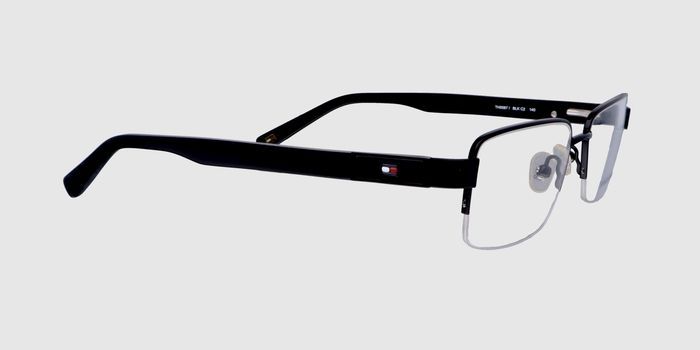  Black Half rim Rectangle Eyeglasses for Men and Women