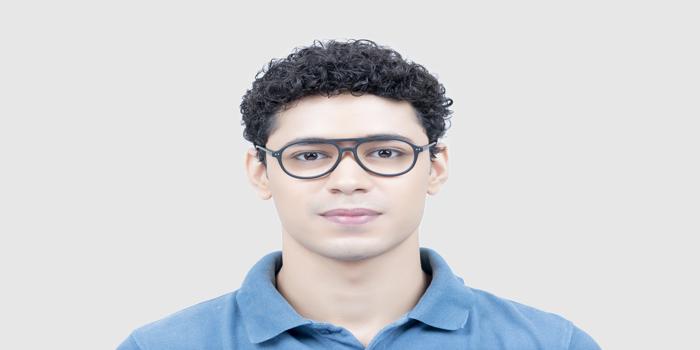  Black Full frame Aviator Eyeglasses for Men