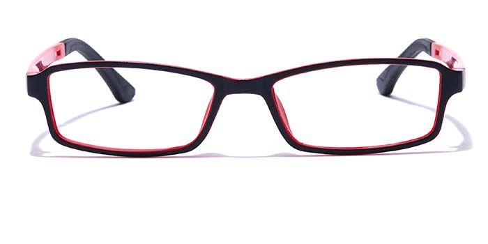  Matte Black Full Frame Rectangle Eyeglasses for Men and Women