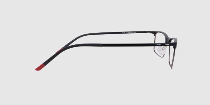  Black Full frame Rectangle Eyeglasses for Men