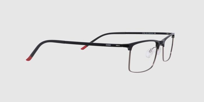  Black Full frame Rectangle Eyeglasses for Men