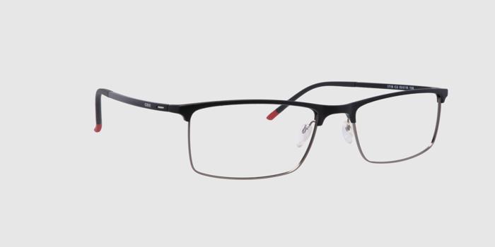  Black Full frame Rectangle Eyeglasses for Men