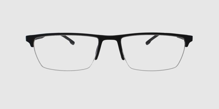  Black Half rim Rectangle Eyeglasses for Men and Women