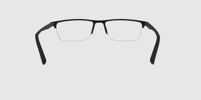  Black Half rim Rectangle Eyeglasses for Men and Women