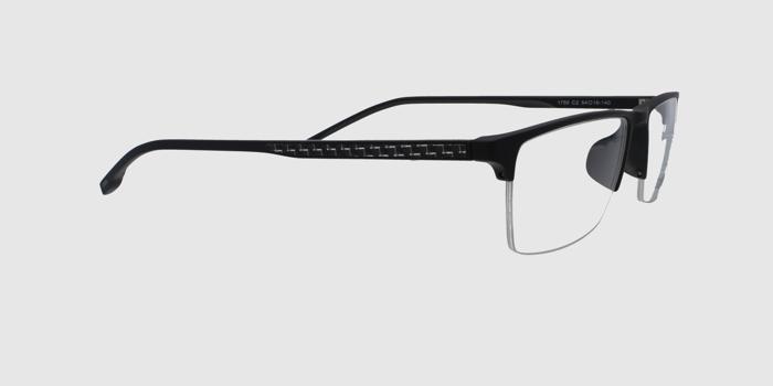  Black Half rim Rectangle Eyeglasses for Men and Women