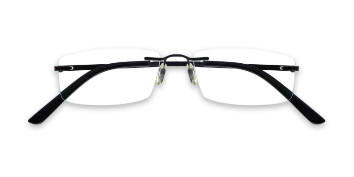  Black Rimless Rectangle Eyeglasses for Men and Women