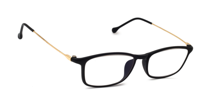  Black Full Frame Rectangle Eyeglasses for Men and Women