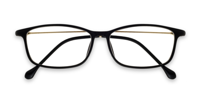  Black Full Frame Rectangle Eyeglasses for Men and Women