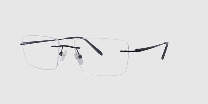  Black Rimless Rectangle Eyeglasses for Men and Women